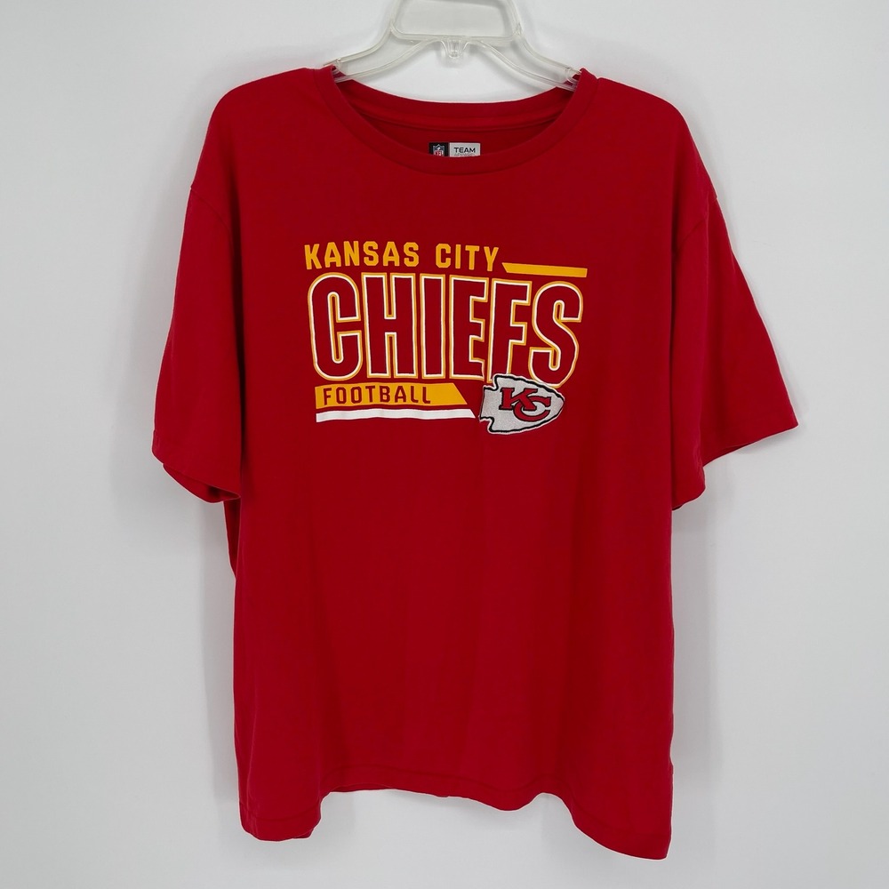 NFL Team Apparel Men's Red Kansas City Chiefs Football Graphic T-Shirt Size 2XL